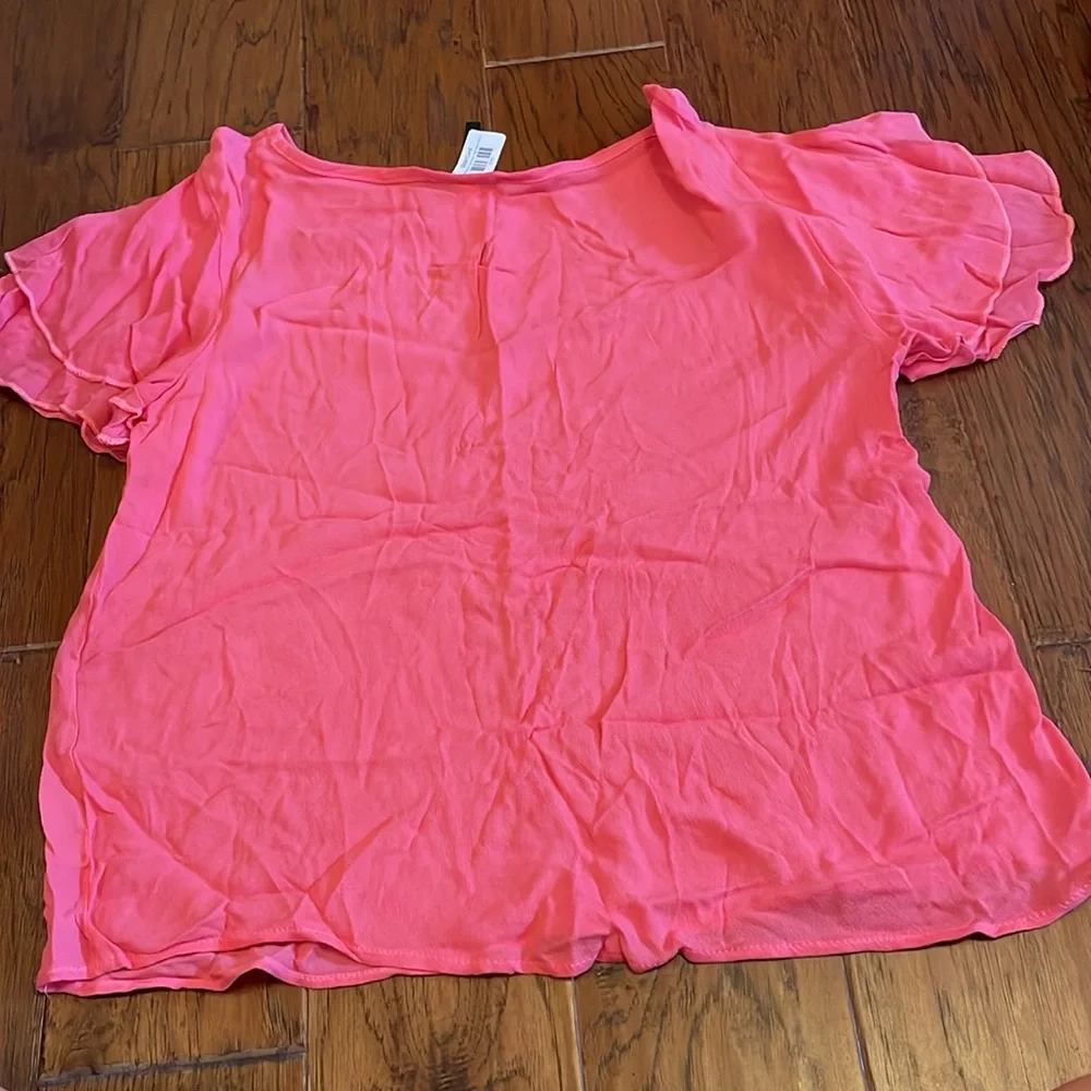 Pink Ruffle Sleeve Top - Picture 3 of 3